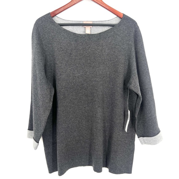 Chico's Sweaters - 🆕 NWT Chico's Size 3 or XL Extra Large Gray Sweater Blouse Shirt Top Winter